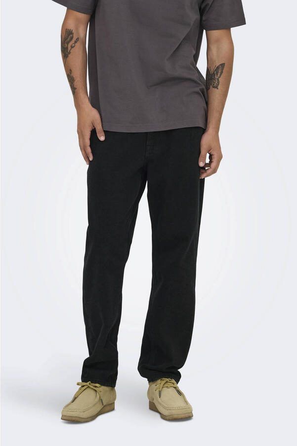 ONLY & SONS ONSEDGE straight leg jeans washed black