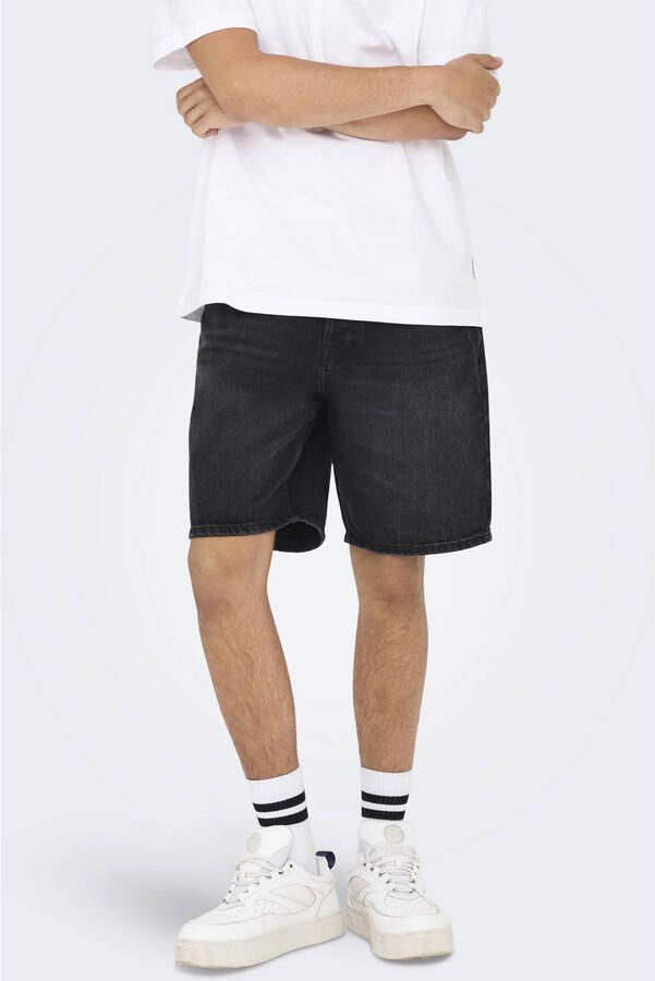 Only & Sons straight leg korte jeans van puur katoen model 'EDGE'