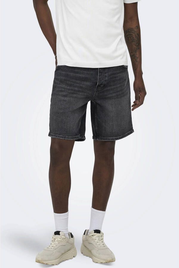 ONLY & SONS ONSEDGE straight short black denim