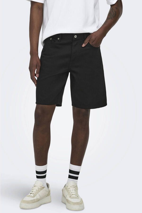 ONLY & SONS ONSEDGE straight short black denim
