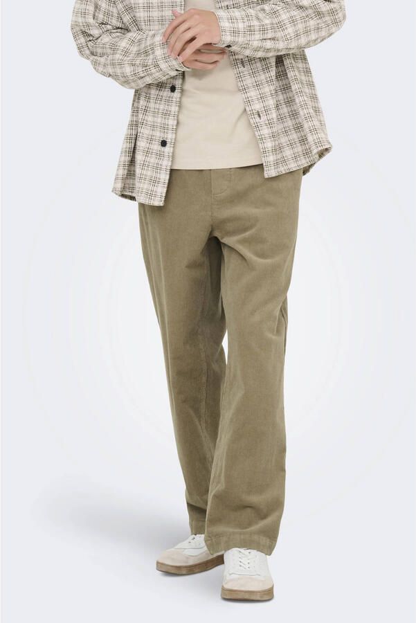 Only & Sons Loose fit corduroy broek van katoenmix model 'FADE' - Foto 1