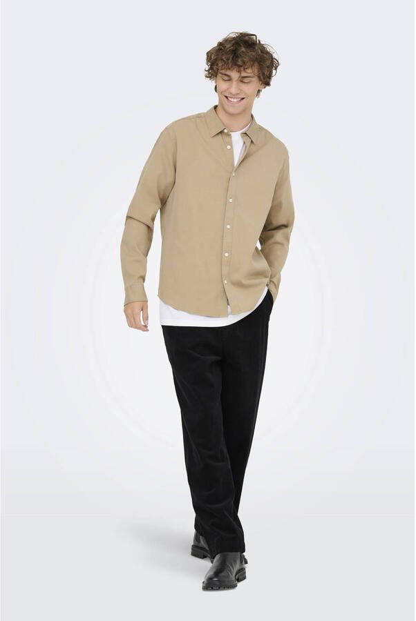 Only & Sons Loose fit corduroy broek van katoenmix model 'FADE'