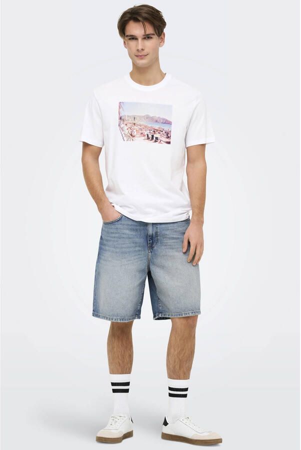 ONLY & SONS ONSFADE denim short medium blue denim - Foto 3