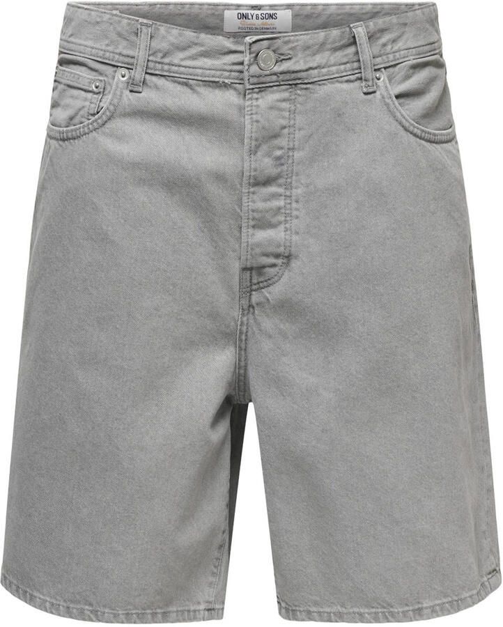 ONLY & SONS ONSFADE straight denim short light grey denim
