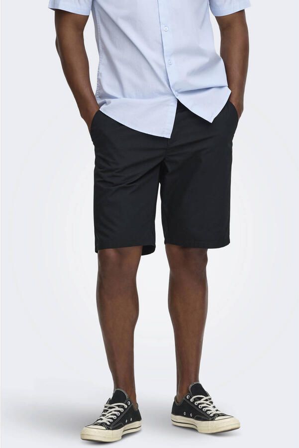 ONLY & SONS ONSKAL slim chino short zwart
