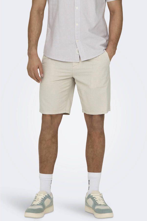 Only & Sons Regular fit korte broek met structuurmotief model 'LEO LIFE' - Foto 3