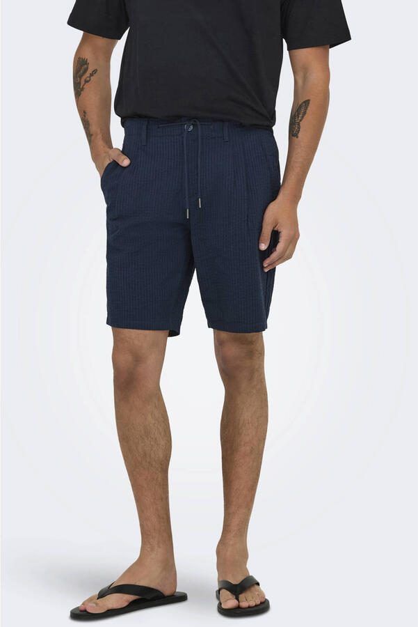 Only & Sons Regular fit korte broek met structuurmotief model 'LEO LIFE'