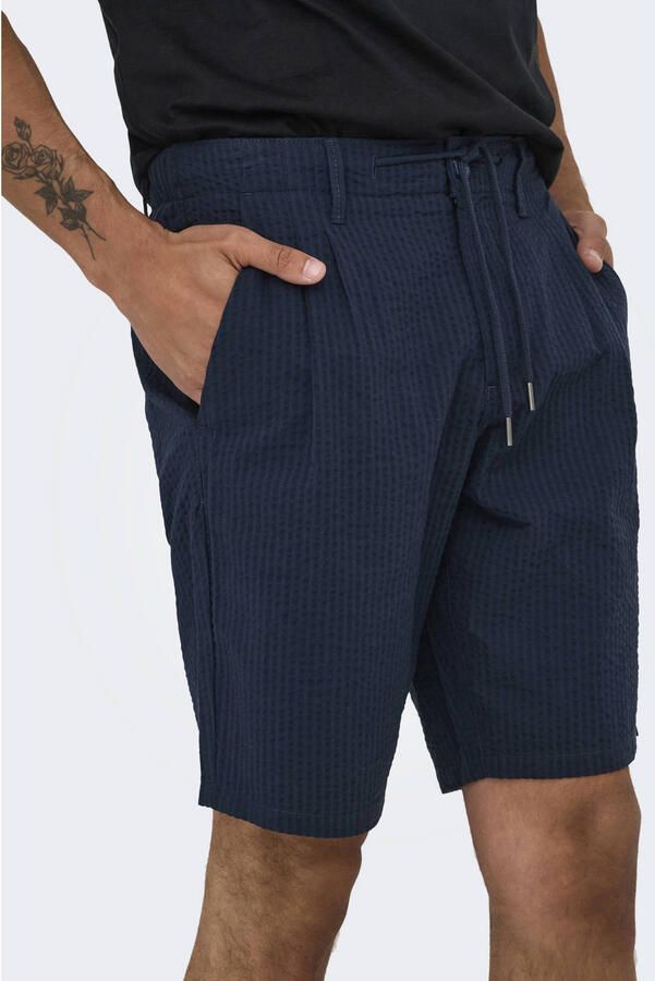 Only & Sons Regular fit korte broek met structuurmotief model 'LEO LIFE' - Foto 3