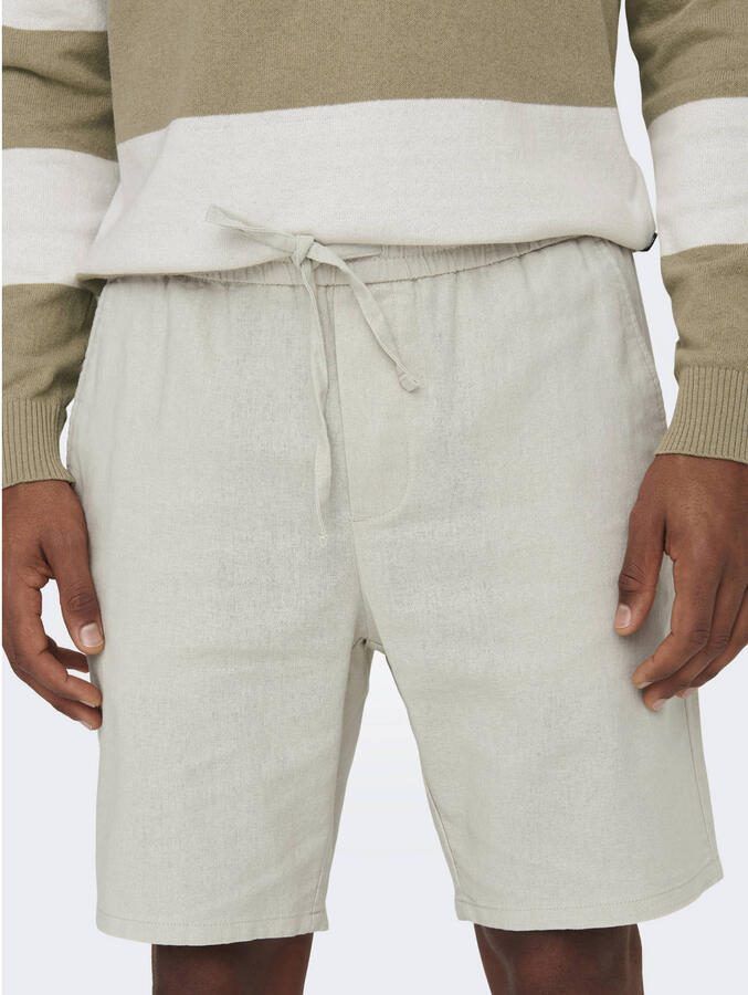 Only & Sons regular fit short van mix van katoen en linnen model 'LINUS' - Foto 2