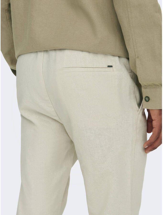 Only & Sons tapered linnenbroek van mix van katoen en linnen model 'LINUS' - Foto 2
