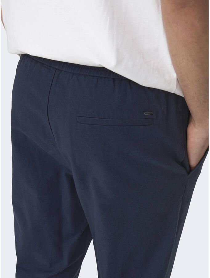 Only & Sons tapered linnenbroek van mix van katoen en linnen model 'LINUS' - Foto 2