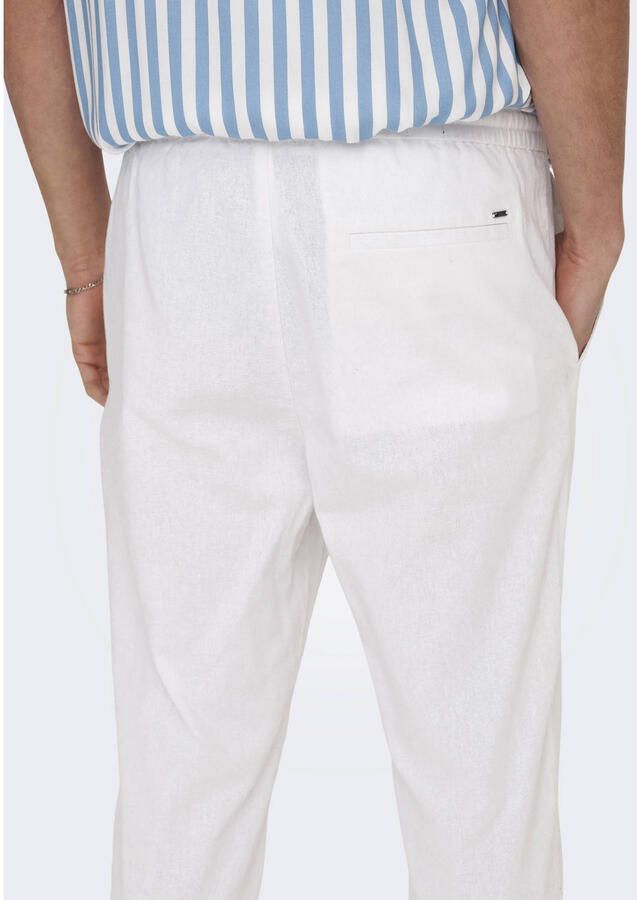 Only & Sons tapered linnenbroek van mix van katoen en linnen model 'LINUS' - Foto 2
