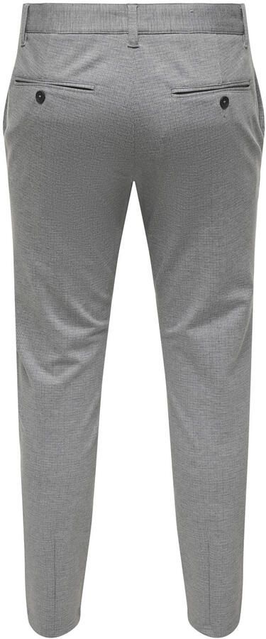 ONLY & SONS ONSMARK slim geruite chino grijs