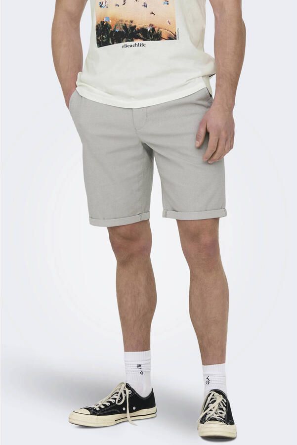 ONLY & SONS ONSPETER regular chino short grijs