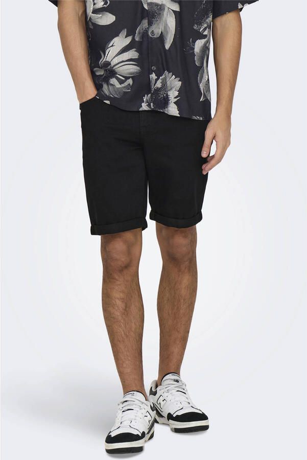 ONLY & SONS denim regular denim short ONSPLY black denim - Foto 4