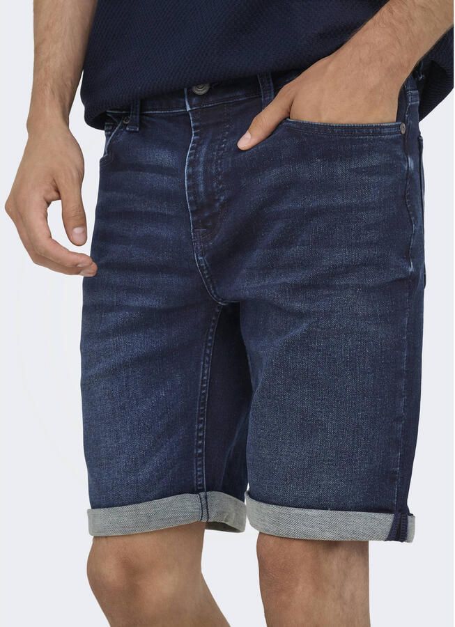 ONLY & SONS ONSPLY Regular denim short dark blue denim - Foto 2