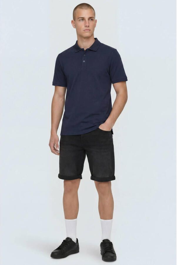 Only & Sons regular fit korte jeans van katoenmix met viscose model 'SPY' - Foto 2