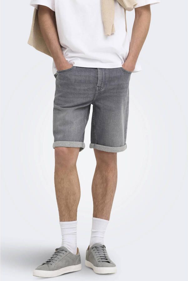 Only & Sons regular fit korte jeans van katoenmix model 'PLY'