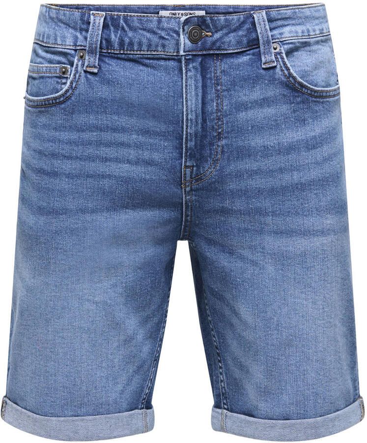 Only & Sons regular fit korte jeans van katoenmix model 'PLY'
