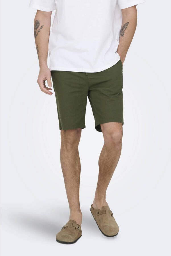 ONLY & SONS ONSREID slim casual short groen
