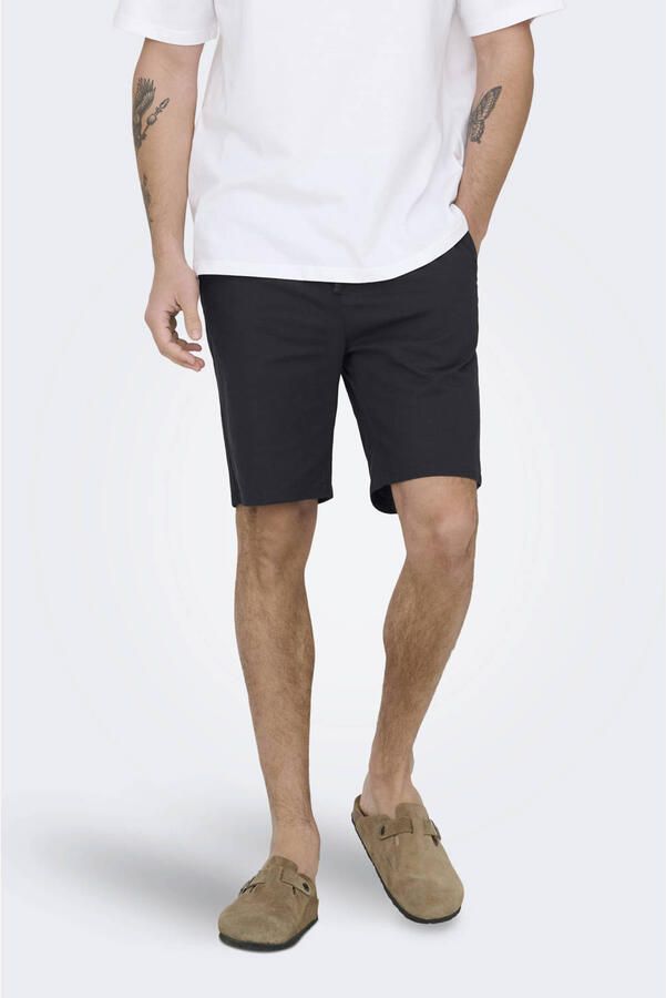ONLY & SONS ONSREID slim casual short zwart