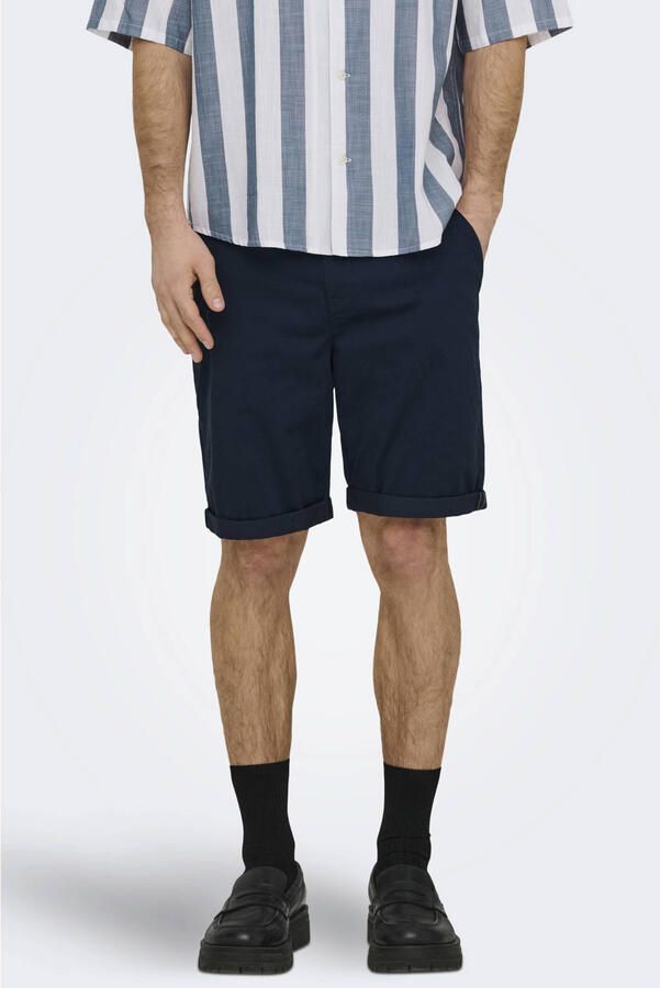 ONLY & SONS ONSSAUL regular chino short donkerblauw