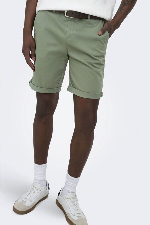 ONLY & SONS ONSSAUL regular chino short groen - Foto 3