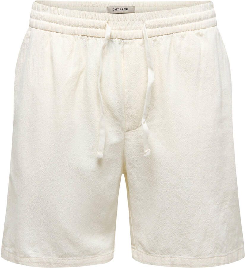ONLY & SONS ONSTEL regular casual short met linnen ecru