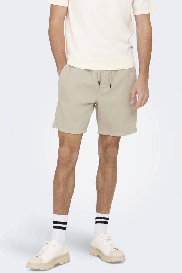 ONLY & SONS ONSTEL regular casual short rib gebreid beige
