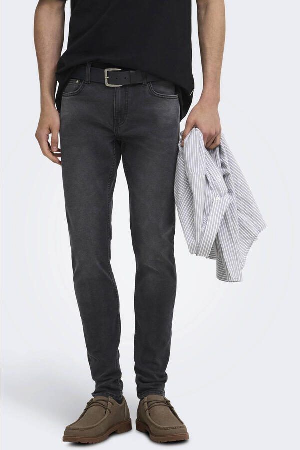 ONLY & SONS ONSWARP skinny jeans washed black