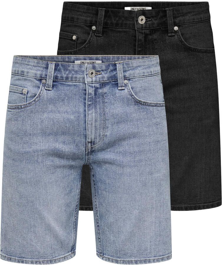 ONLY & SONS ONSWEFT denim regular short multi (set van 2)