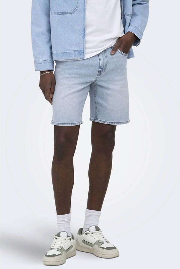ONLY & SONS ONSWEFT regular denim short light blue denim