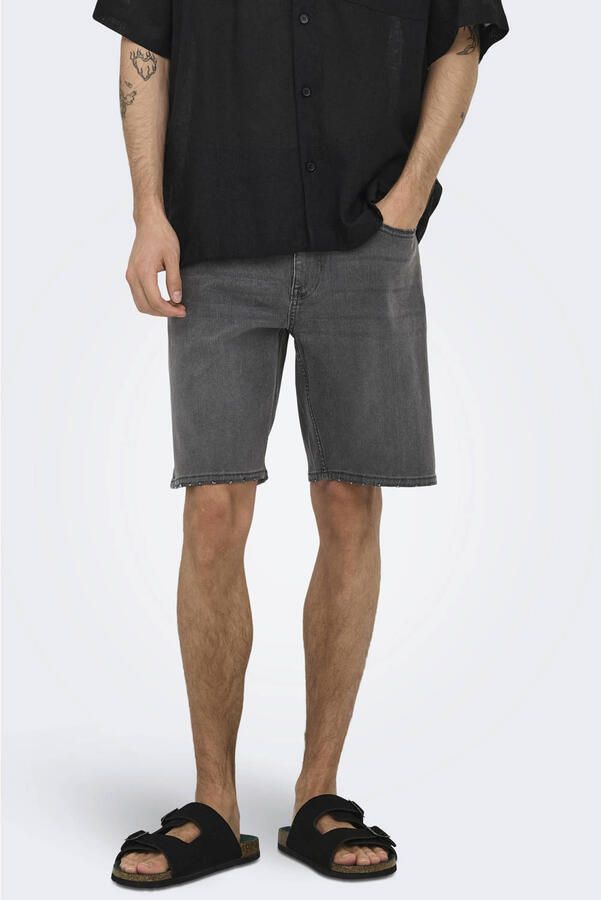 ONLY & SONS ONSWEFT regular denim short medium grey denim