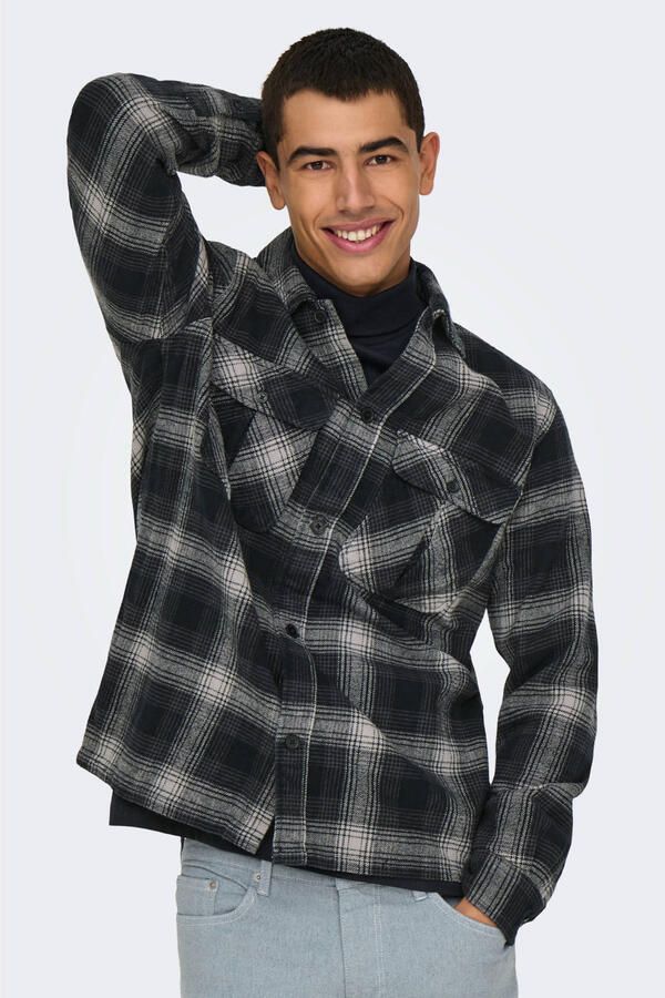 Only & Sons Overhemd Lange Mouw Only & Sons ONSCEDRIC LIFE CHECK OVERSHIRT NOOS 22030843 - Foto 1