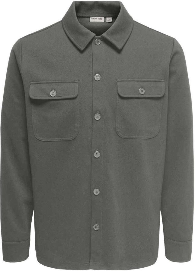 ONLY & SONS overshirt grijsgroen