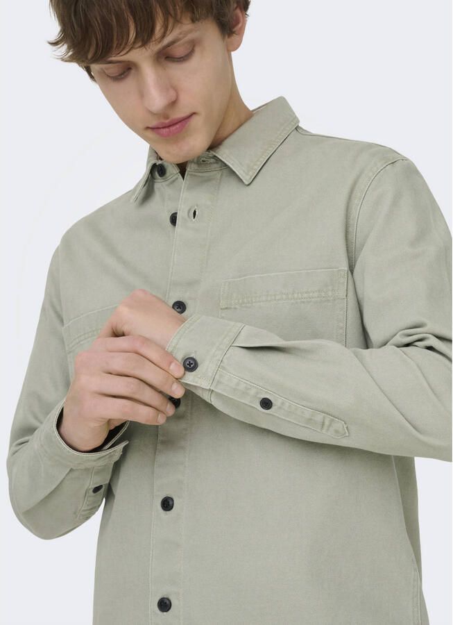 ONLY & SONS overshirt lichtgroen