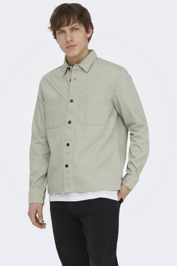ONLY & SONS overshirt lichtgroen - Foto 3