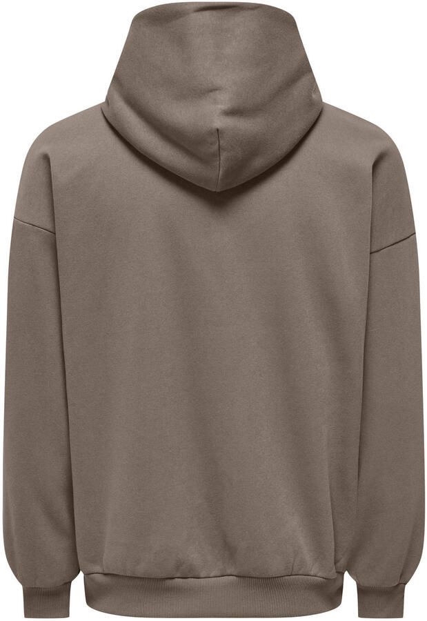 ONLY & SONS oversized hoodie lichtbruin