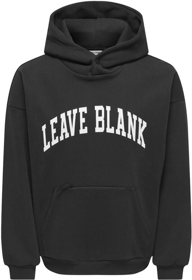 ONLY & SONS oversized hoodie met print zwart
