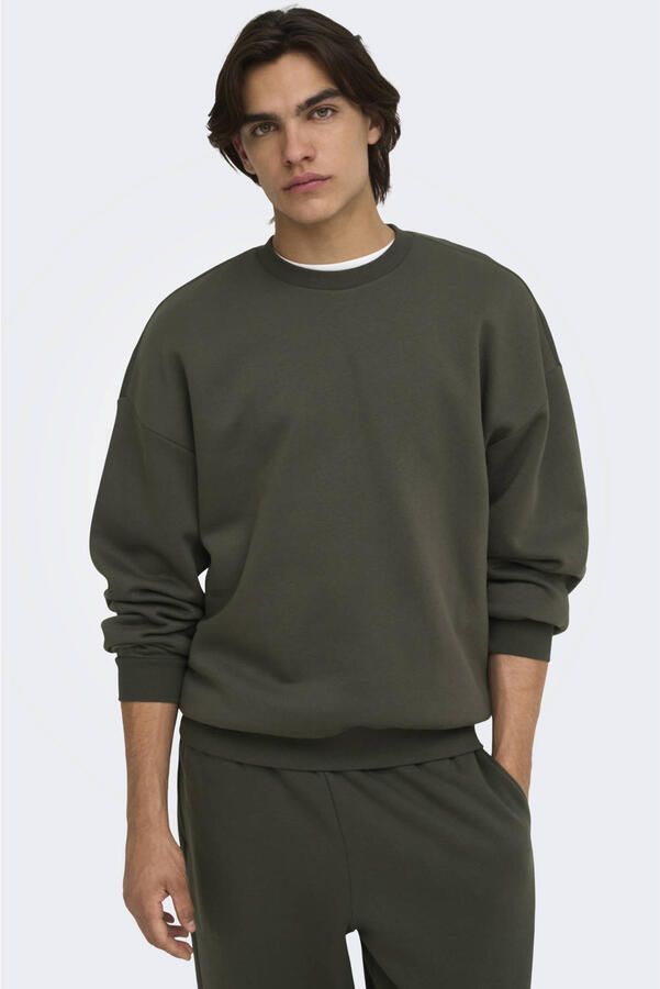 ONLY & SONS oversized sweater donkergroen - Foto 3