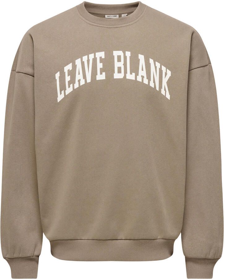 ONLY & SONS oversized sweater met print fossil
