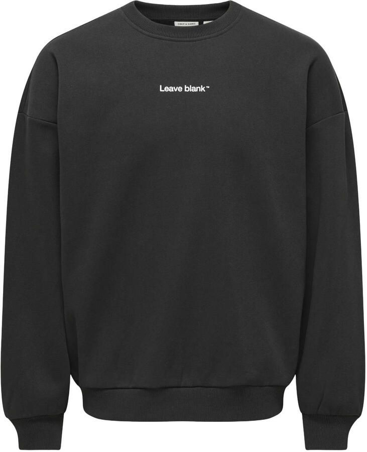 ONLY & SONS oversized sweater met print zwart