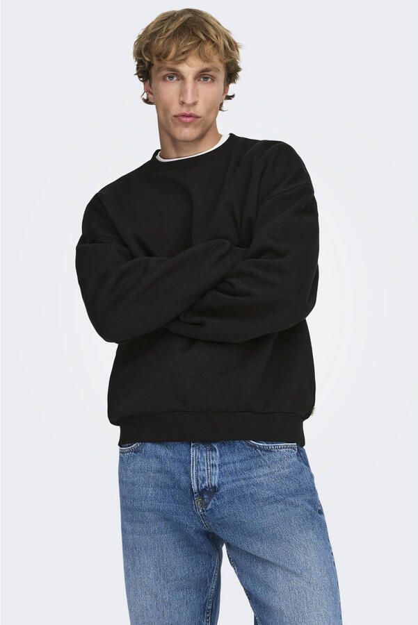 ONLY & SONS oversized sweater zwart