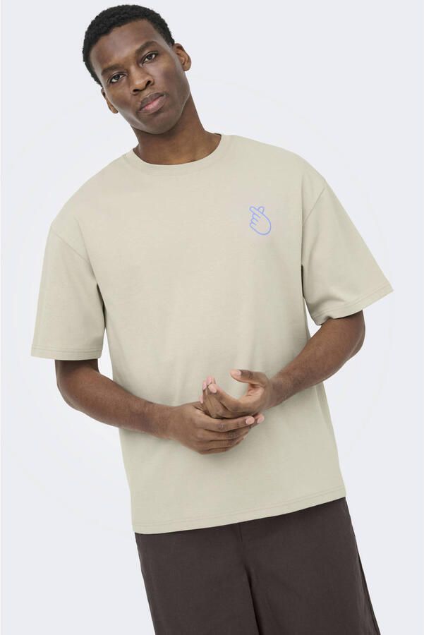 Only & Sons regular fit T-shirt van puur katoen model 'CASPIAN AIRFLEX AMORE'