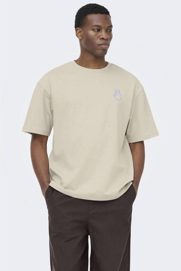 Only & Sons regular fit T-shirt van puur katoen model 'CASPIAN AIRFLEX AMORE' - Foto 3