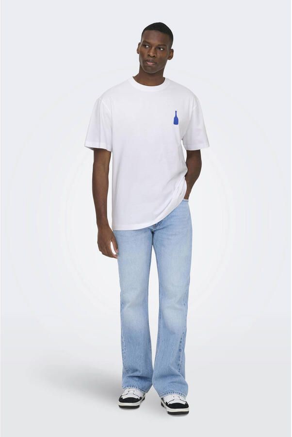 ONLY & SONS oversized T-shirt met backprint wit - Foto 2