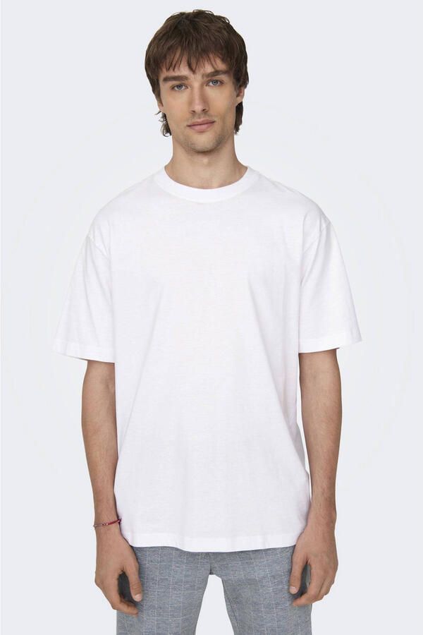 Only & Sons Ontspannen T-shirt met korte mouwen voor mannen White Heren - Foto 2
