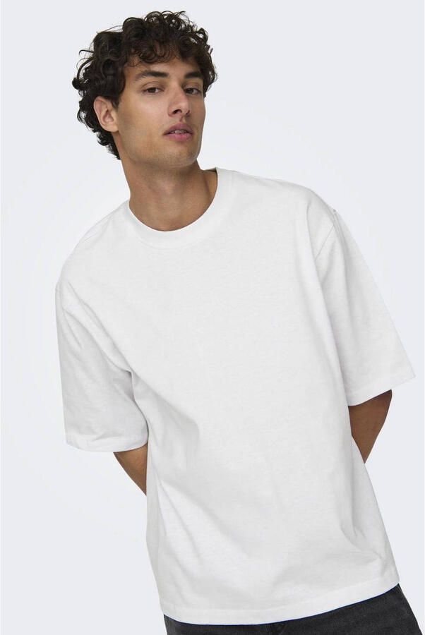 ONLY & SONS Shirt met ronde hals ONSMILLENIUM OVZ SS TEE NOOS