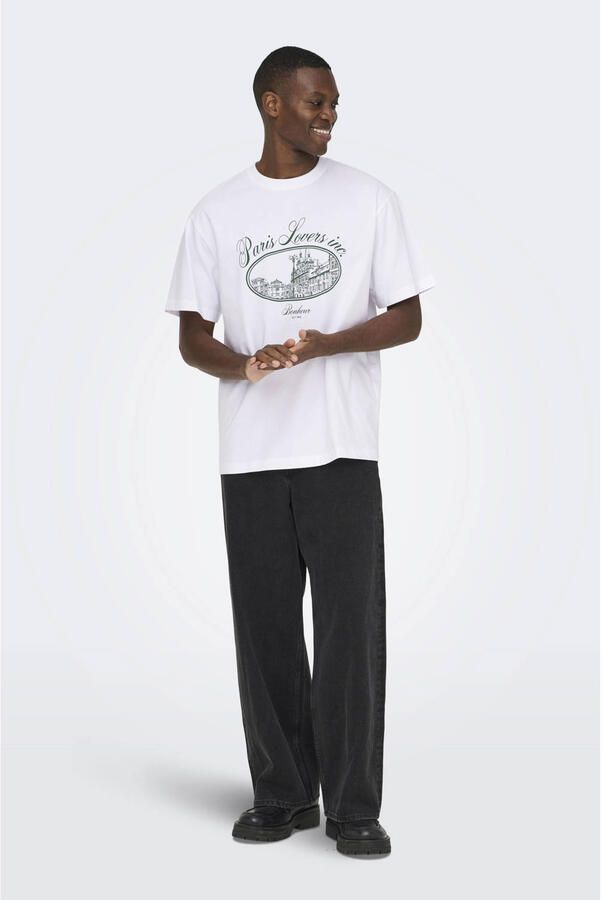 ONLY & SONS oversized T-shirt wit - Foto 2