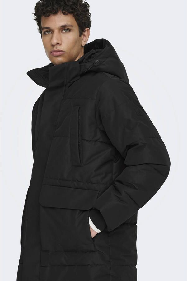 Only & Sons Regular fit parka met afneembare capuchon model 'CAM'
